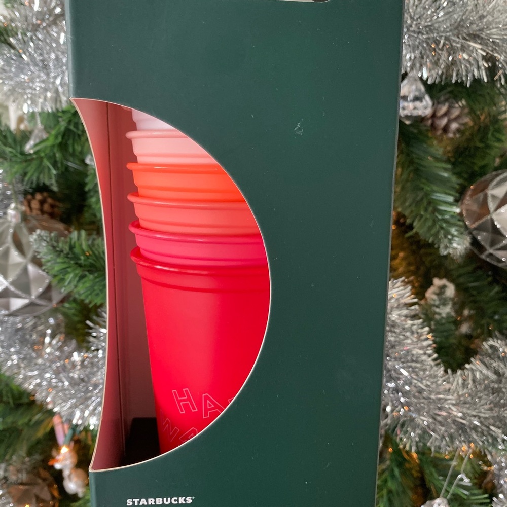 Starbucks Holiday Reusable Hot Cup Tumbler Set Red Festive Gift NWT